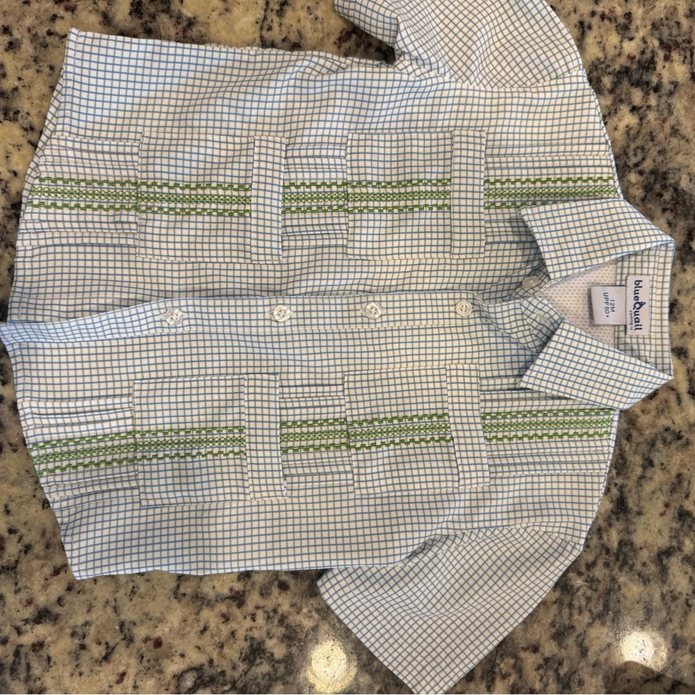 BLUE QUAIL- BOYS' SHORT SLEEVE GUAYABERA SHIRT
